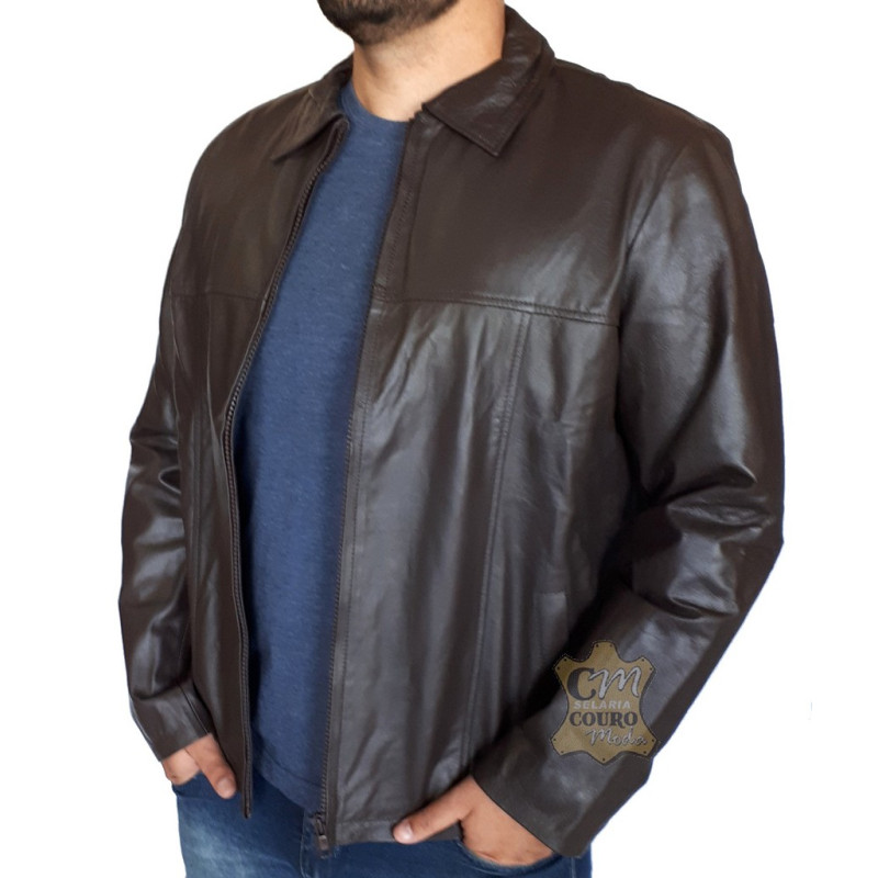 jaqueta de couro masculina com pelo